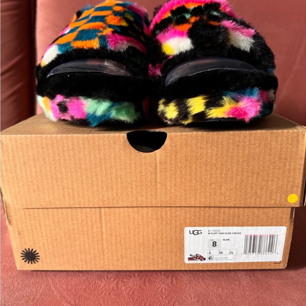 UGG CHECKED SLIPPER SLIDES